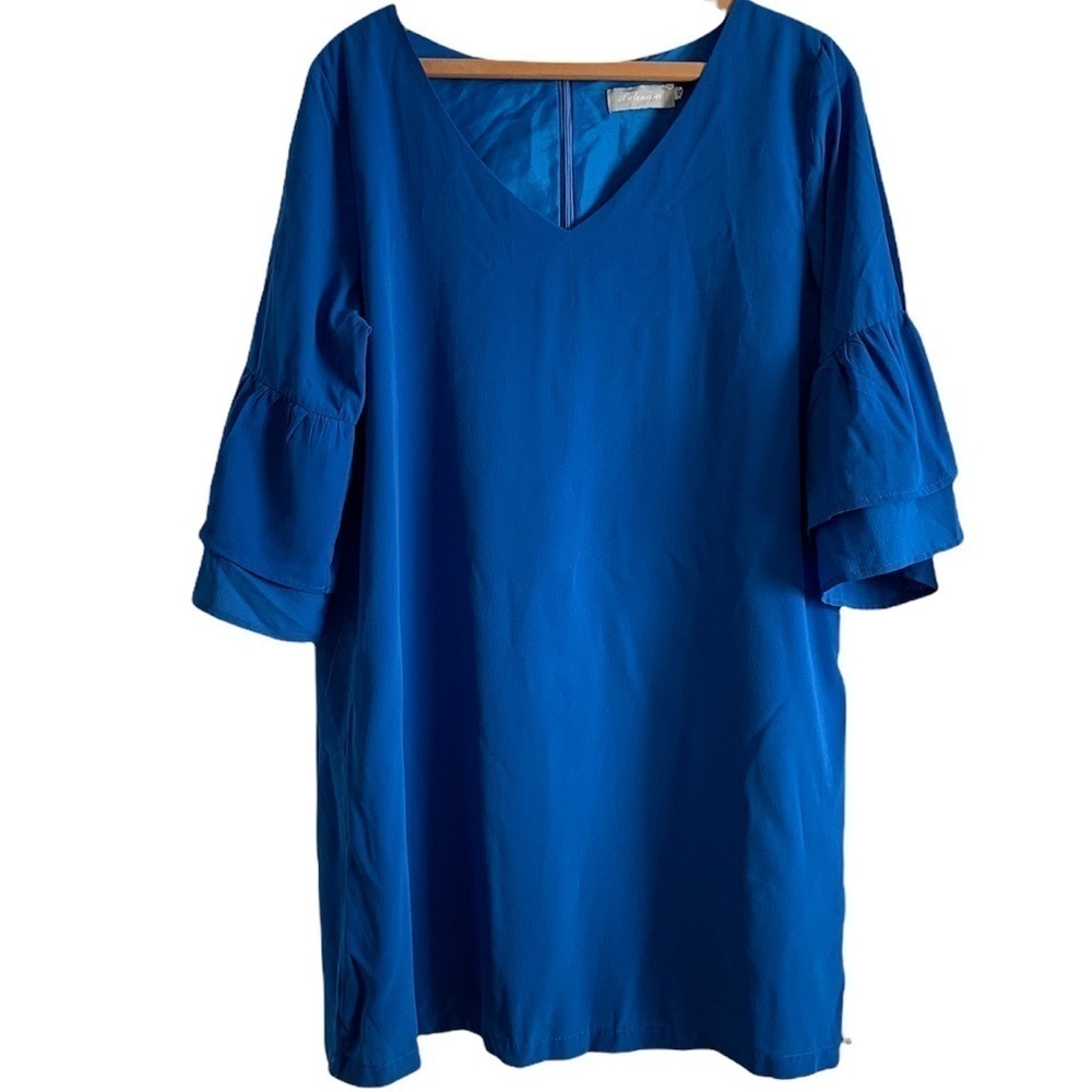 Belongsci Royal Blue Arm Ruffle Dress Size XL/2